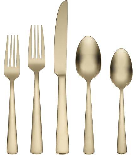 Amazon.com: Oneida 897920 James Street Satin Champagne 5 Piece